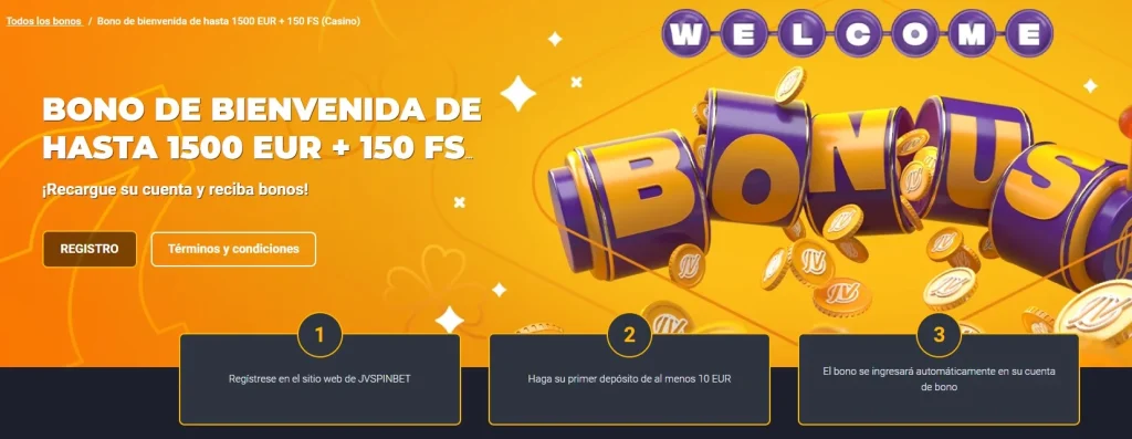 Paquete de Bienvenida de hasta 1,965,000$ y 150 Giros Gratis